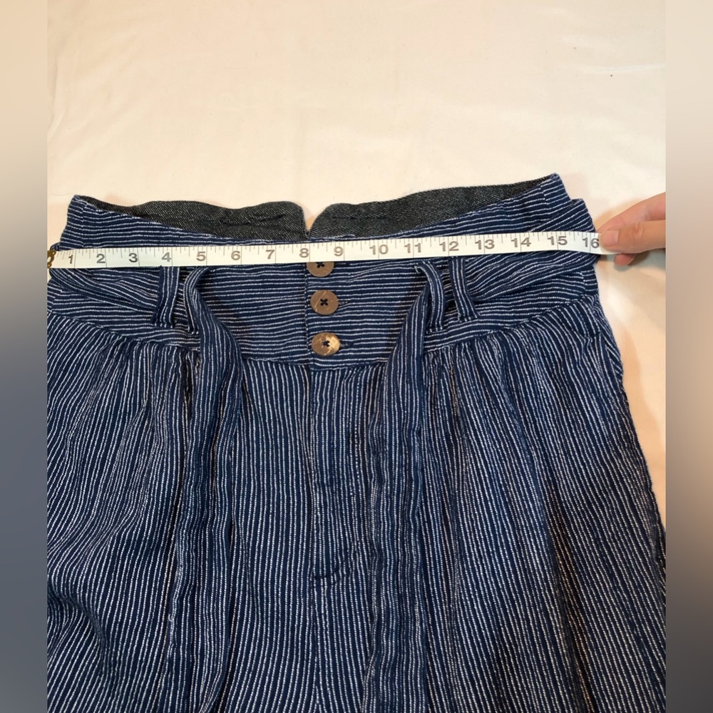 Free People Navy Blue Cotton High Waisted Pants - Picture 7 of 8